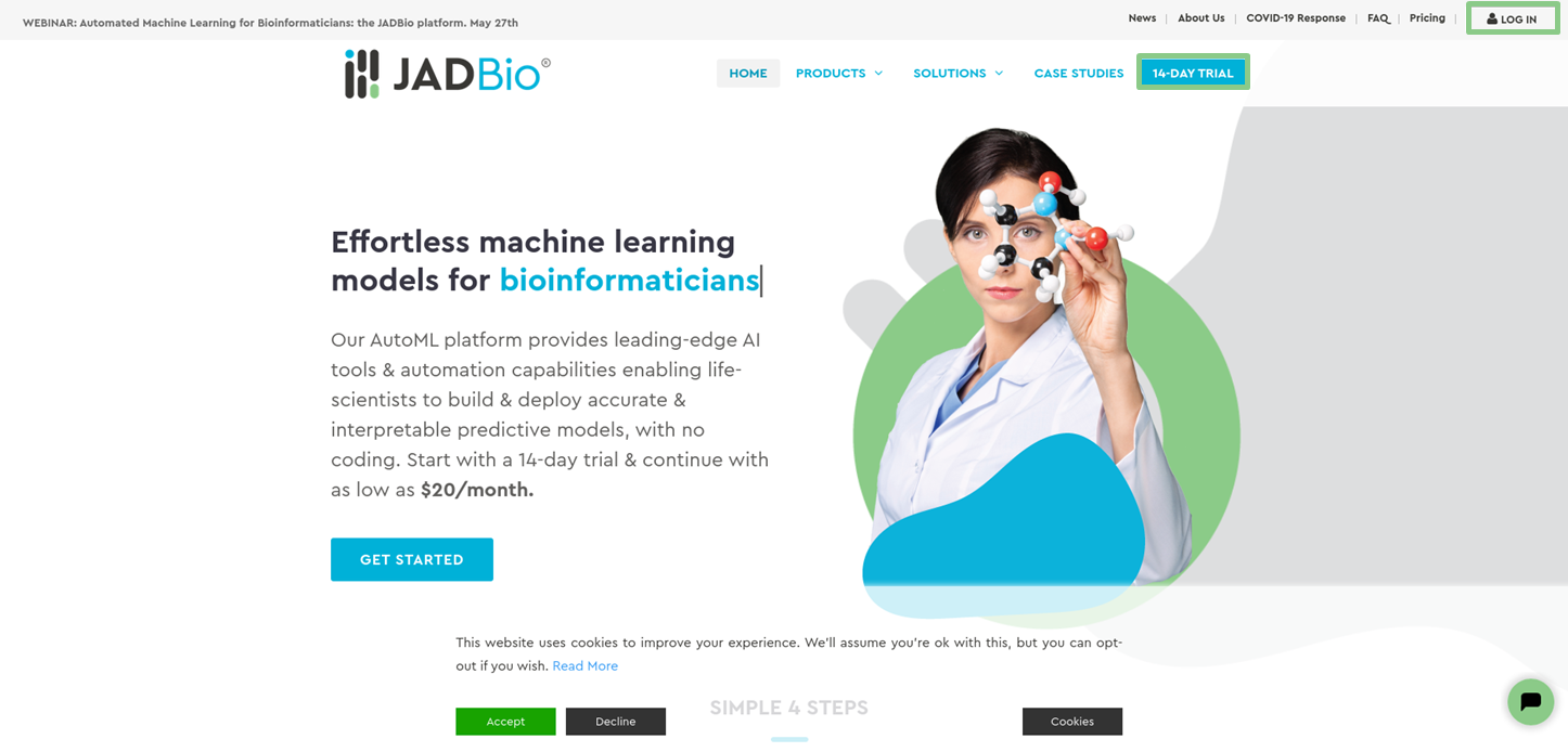 Accessing JADBio
