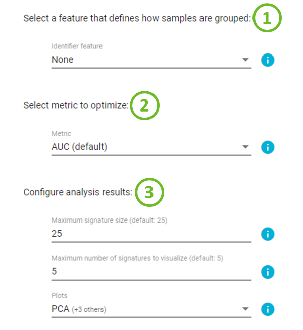 Advanced analysis options
