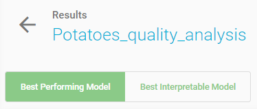 Choose best model results