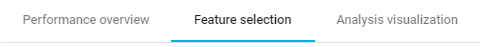 Feature Selection tab