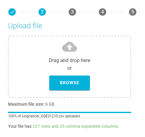 Successful data upload