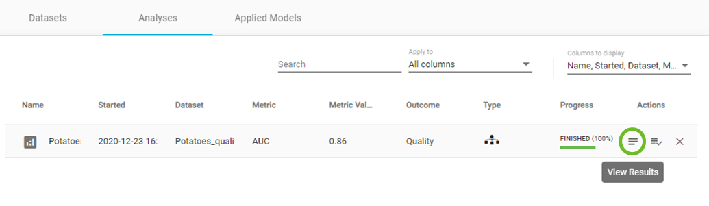 View results